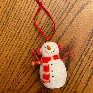 White Ceramic Snowman ☃️ Xmas Christmas Ornament Holiday Decor Accent